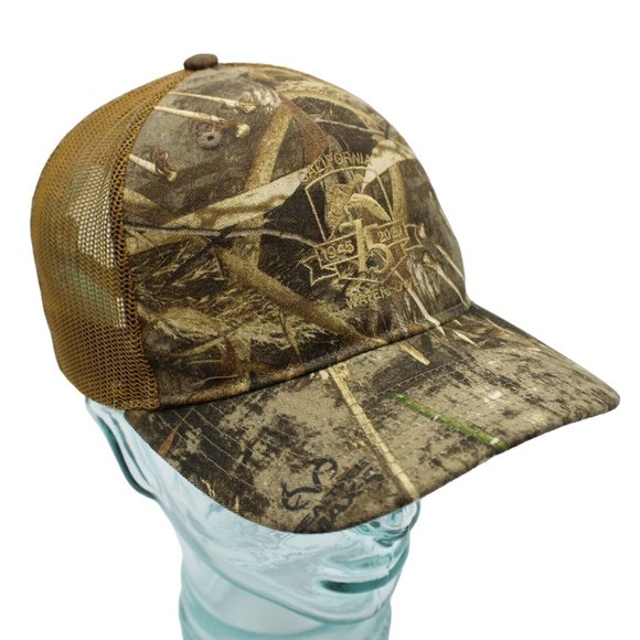 California Water Fowl Association 75yr 1945 2020 Camouflage Snapback Trucker Hat - Picture 3 of 10
